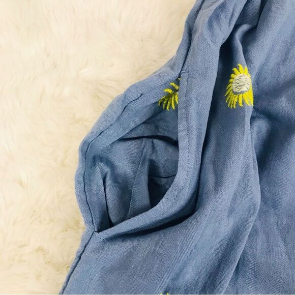 FREE PEOPLE Emory Boho Embroidered Square Neck Puff Sleeve Peasant Dress Size XS - Picture 12 of 15